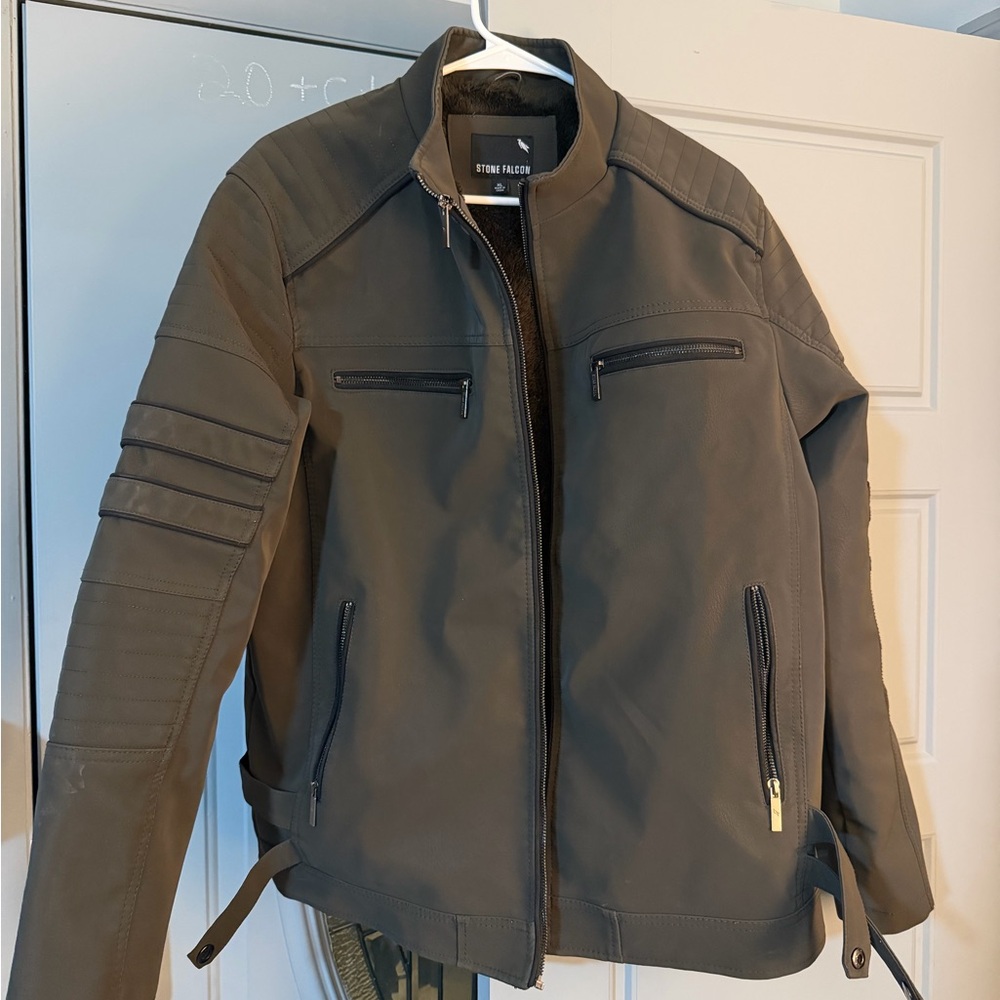 Men's Olive Jacket - Picture 2 of 3